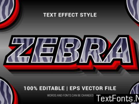 Zebra Text Effect Style