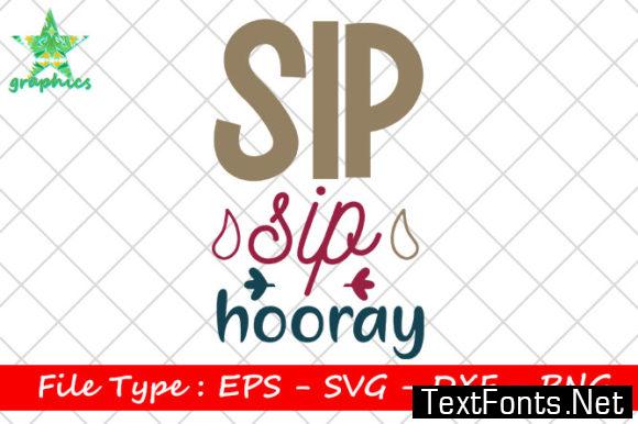 Wedding Quote Design, Sip Sip Hooray