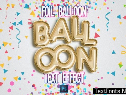 Foil Balloon Text Effect for Photoshop 6FJ78P