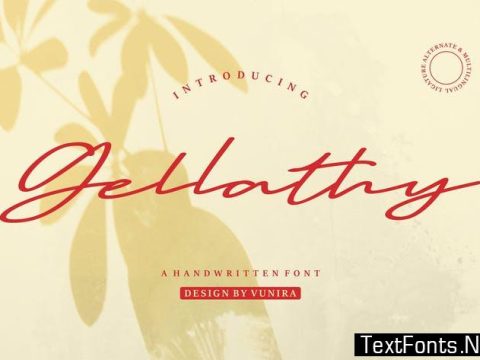 Gellathy | Handwritten Font