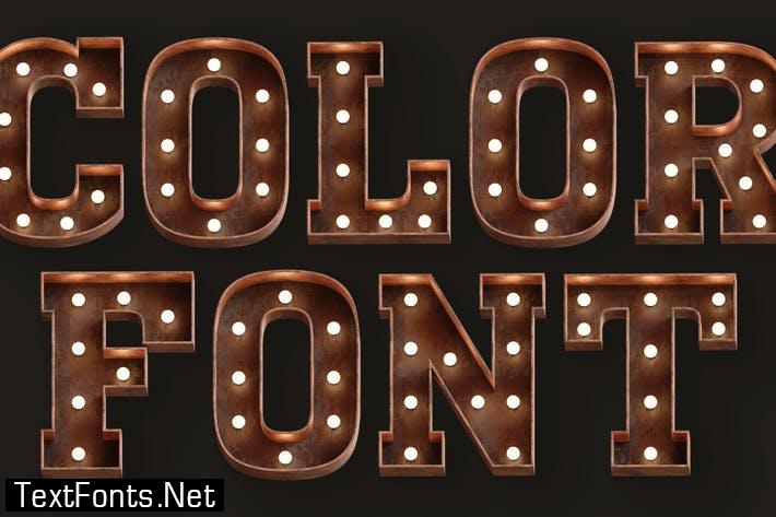 Marquee Lights - 3D Color SVG Font