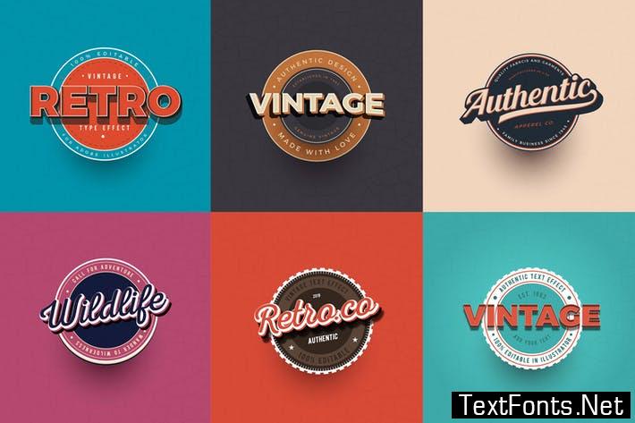 Vintage Text Effects for Illustrator