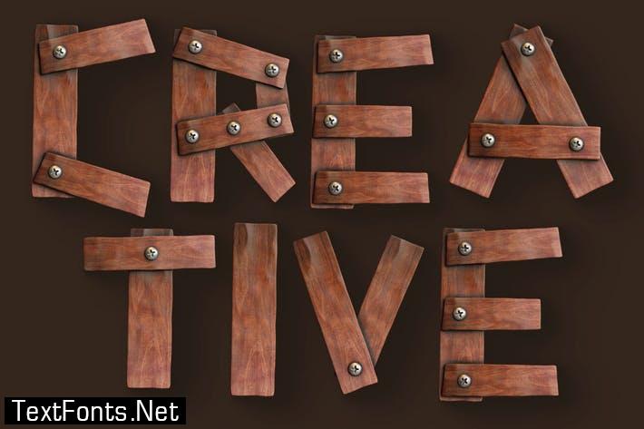 Download Wooden Planks 3d Color Svg Font