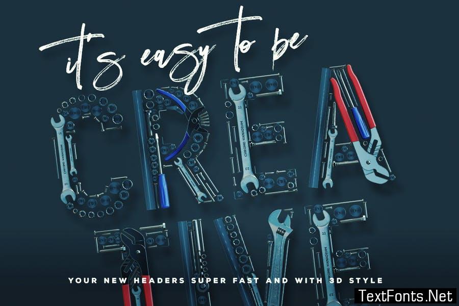 Worker's Tools - 3D Color SVG Font