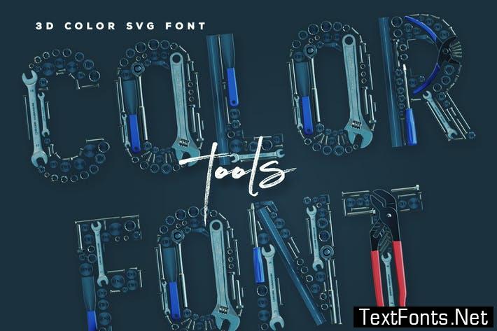 Worker's Tools - 3D Color SVG Font