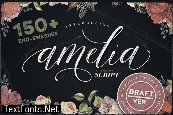 Amelia Script - Draft Version Font