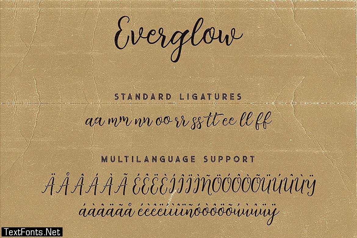 Everglow Script Font Duo Font