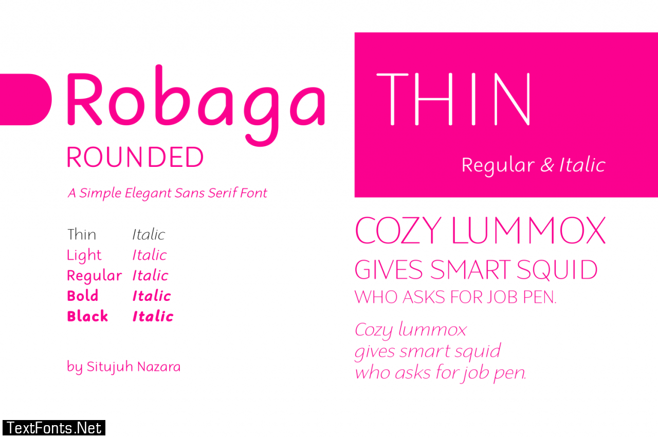 Robaga Rounded Thin Font