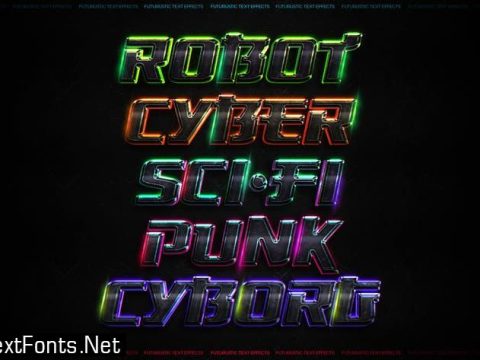 Futuristic Text Effects - Photoshop PSD Y3X43FV