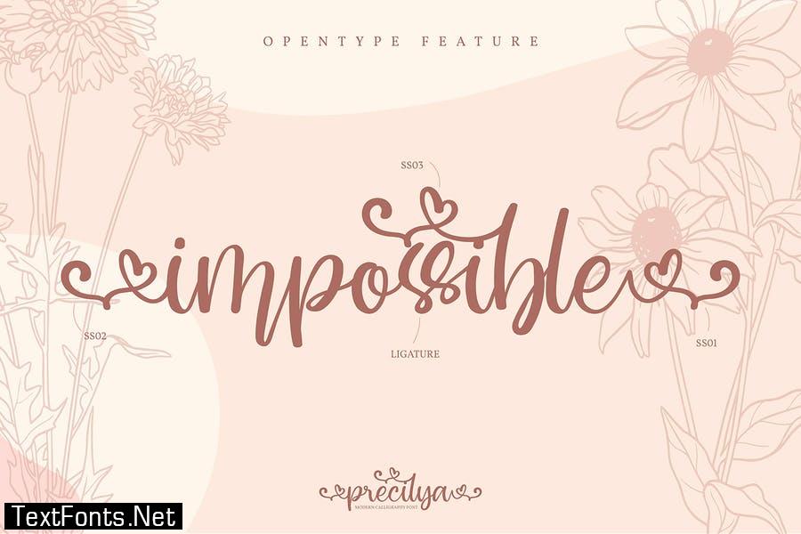 Precilya | Modern Calligraphy Font