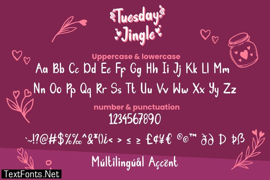 Tuesday Jingle - Lovely Font