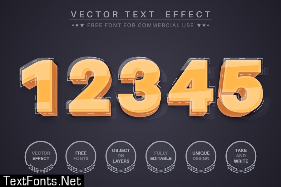 3D yellow - editable text effect, font style ST2U7Y9