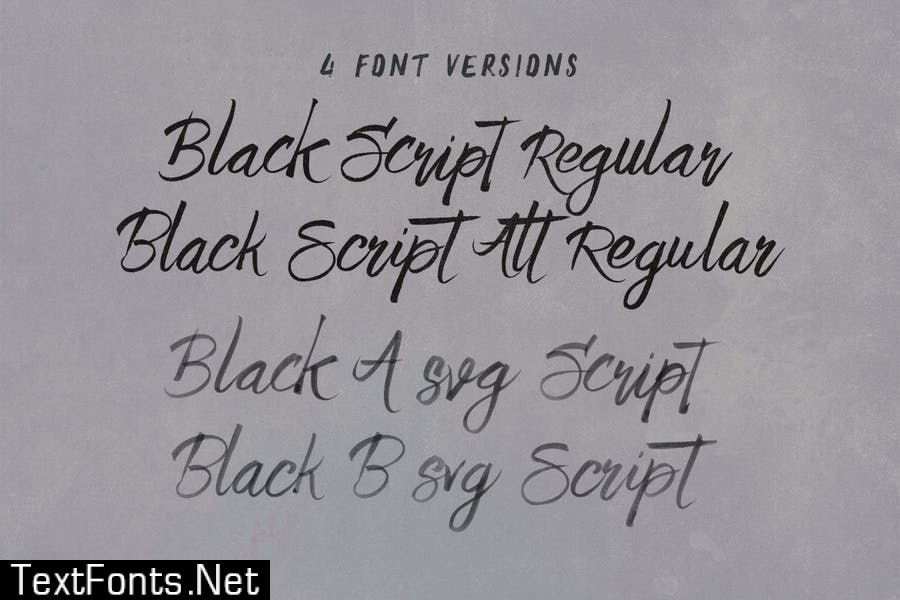 Black Script SVG Bold Brush Font