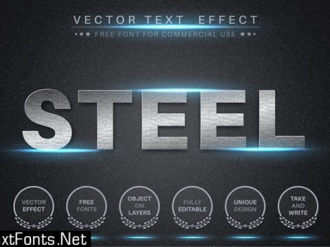 Bright steel - editable text effect, font style ZTWX65S