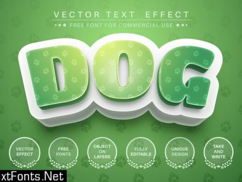 Dog footprint - editable text effect, font style