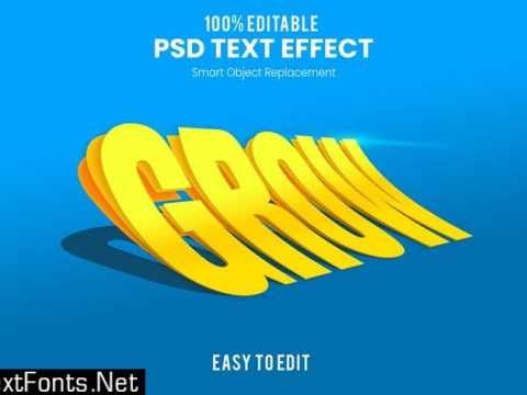 Grow Layer Text Effect PSD LUN8XKN