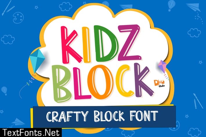 KIDZ BLOCK - crafty block font