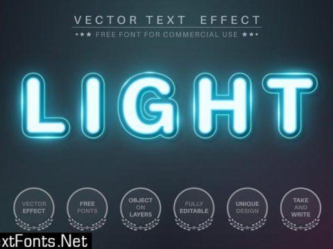 Neon light - editable text effect for illustrator X4PGUTL