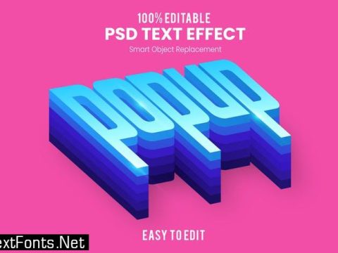 Popup 3D Text Effect PSD 9G7GRCN