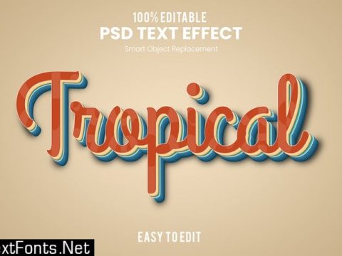 Retro 3D Text Effect PSD