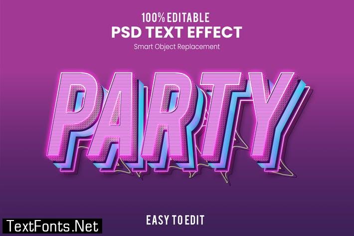 Retro Party 3D Text Effect PSD EG4CKF6