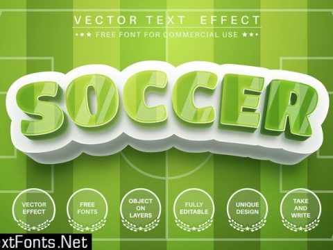 Soccer footbal field - editable text effect SPJFWFV