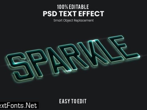 Sparkle Text Efect PSD J3V9Q84