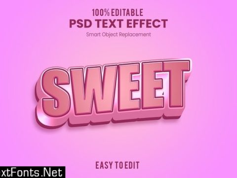 Sweet - 3D Text Effect PSD 5MYNYQ5