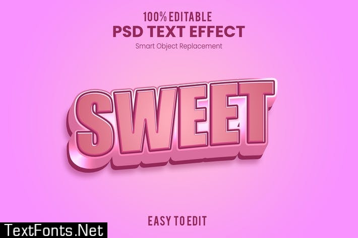 Sweet - 3D Text Effect PSD 5MYNYQ5