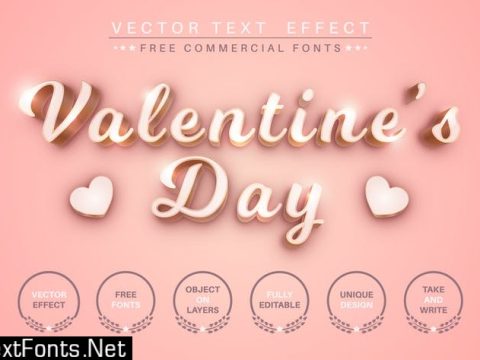 Valentine's day - editable text effect font style UJY9YNJ