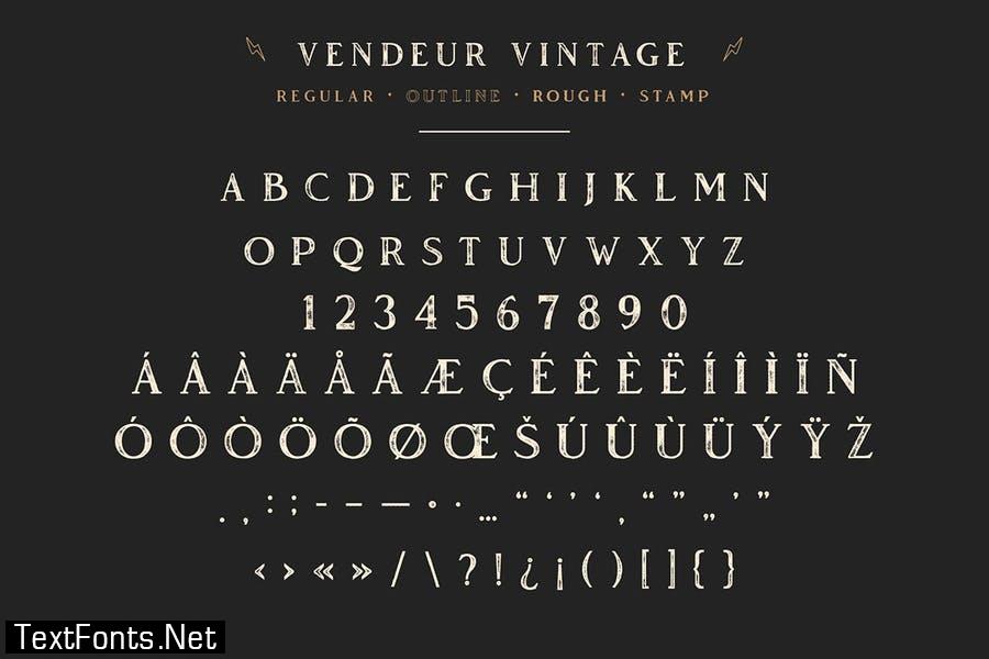 Vendeur Vintage Font Family 8 Fonts