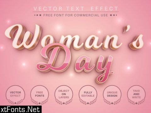 Woman's day - editable text effect for illustrator KGHSJZZ