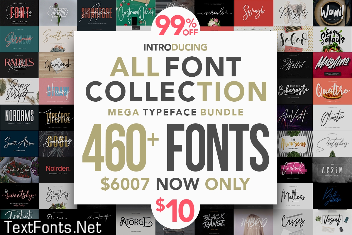 500 premium fonts bundle