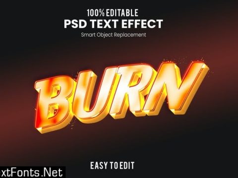 BURN - 3D Text Effect PSD SMEHK9P