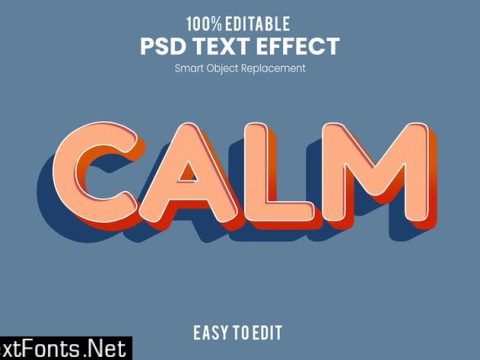 CALM - 3D Text Effect PSD