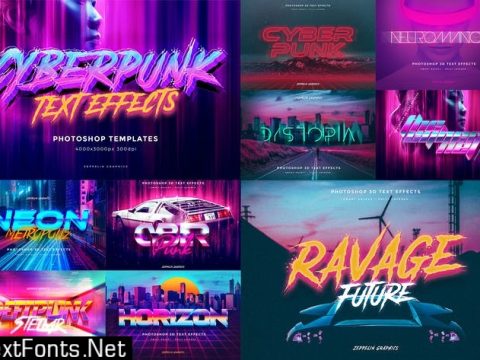 Cyberpunk 80s Text Effects