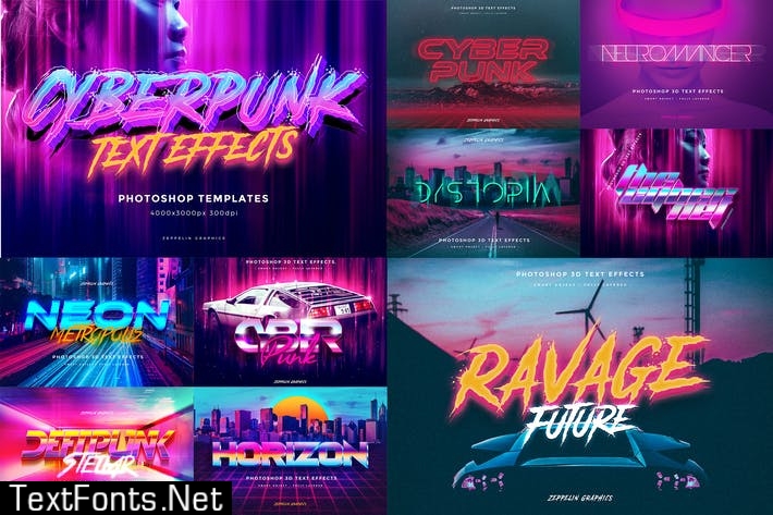 Cyberpunk 80s Text Effects