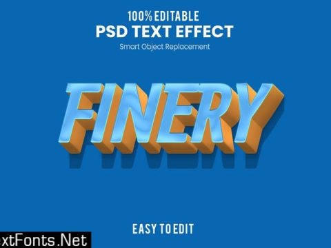 FINERY - 3D Text Effect PSD QRKA2VC