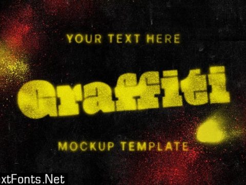 Graffiti Text Mockup Template NE5U54R