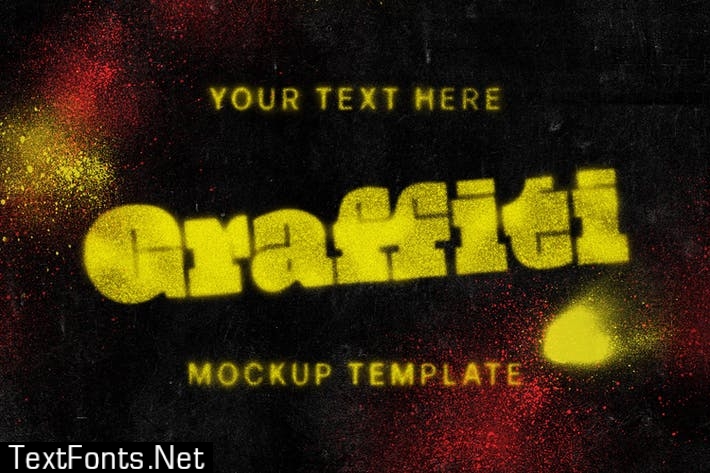 Graffiti Text Mockup Template NE5U54R