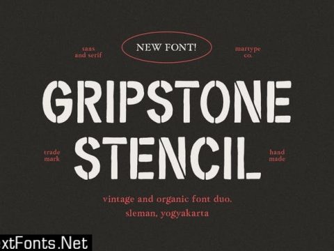 Gripstone Stencil - Vintage Font Duo