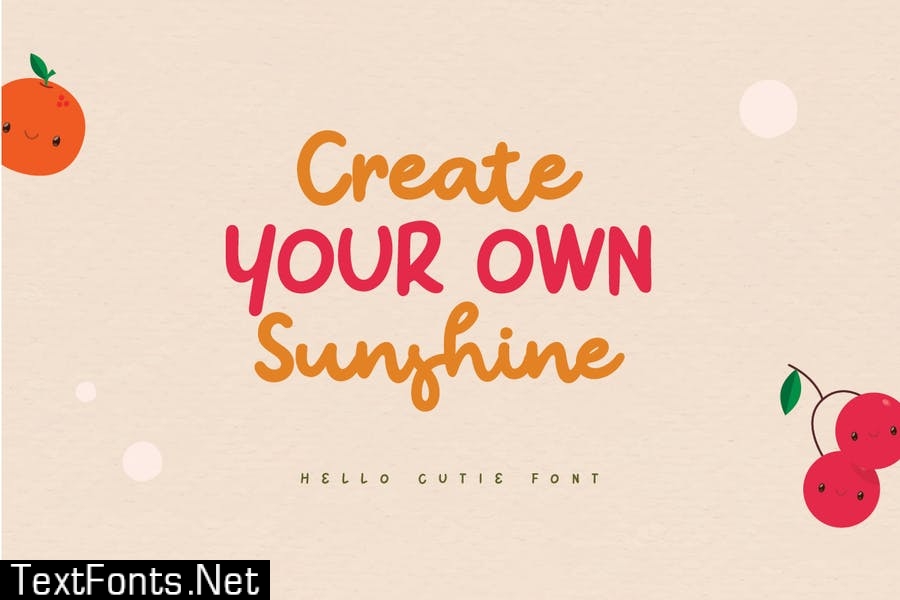 Hello Cutie - Cute Quotes Handwritten Font