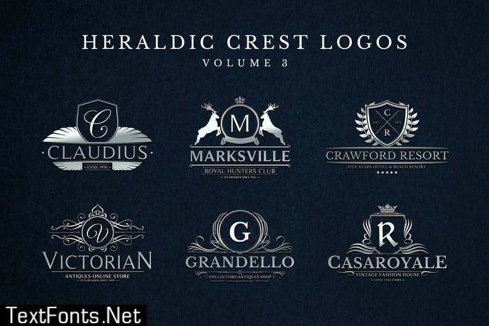 Heraldic Crest Logos Set 3