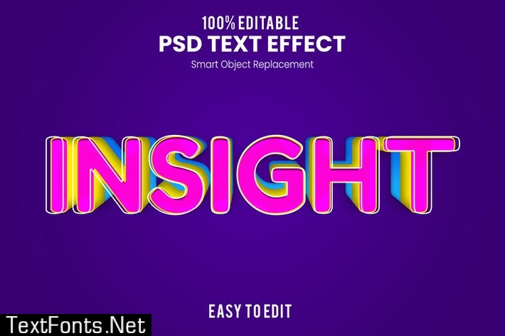 INSIGHT - 3D Text Effect PSD 26VDMDJ