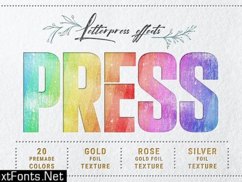 Letterpress - Text & Logo PSD Mockups