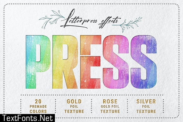 Letterpress - Text & Logo PSD Mockups