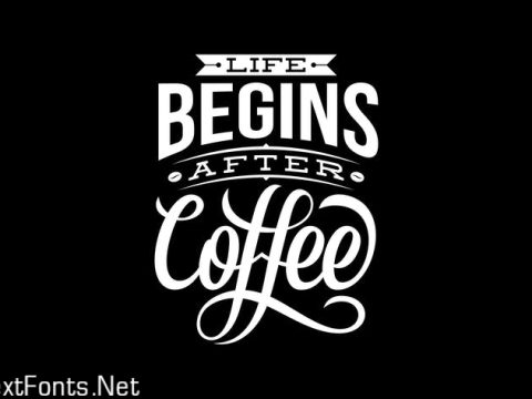 Life Begins After Coffee Lettering