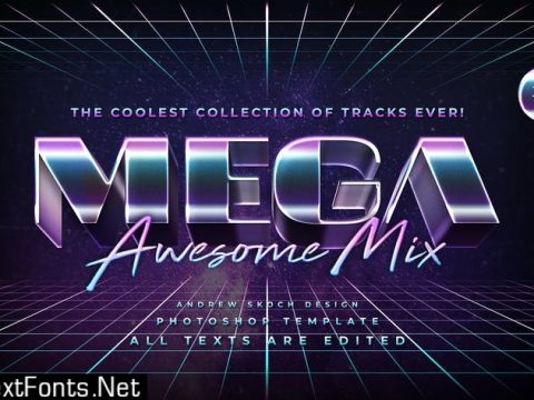 Mega - 80s Retro Text Effect