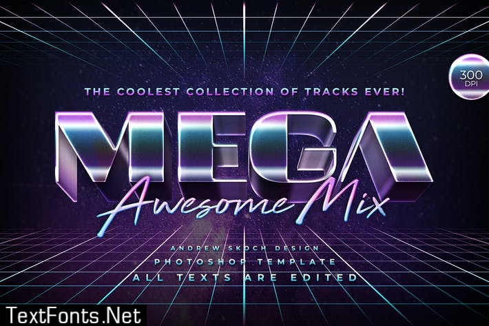 Mega - 80s Retro Text Effect