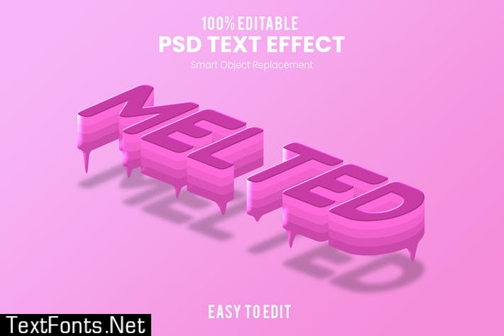 MELTED - 3D Text Effect PSD